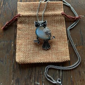 Opalite Owl Necklace Crystal Necklace Opalite Necklace